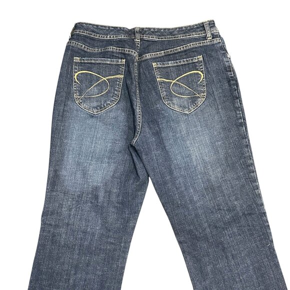 Vintage Chicos Platinum Denim Bootcut Jeans Womens 12 Reg High Rise Stretch - Picture 7 of 13